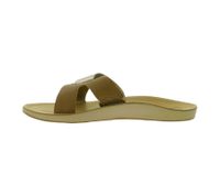 OluKai Nonohe 'Olu women's genuine leather sandals, summer slippers with wet-grip rubber outsole 20441-34GS brown/gold