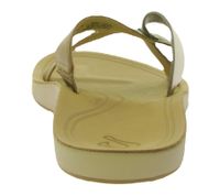 OluKai Nonohe 'Olu women's genuine leather sandals, summer slippers with wet-grip rubber outsole 20441-34GS brown/gold
