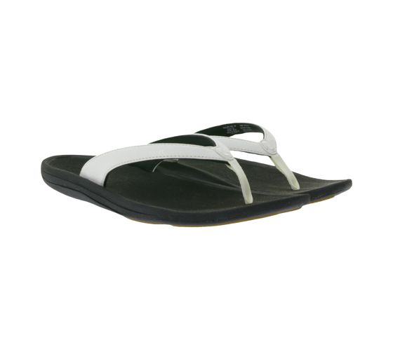 OluKai Kulapa Kai women's toe separator summer slippers with EVA midsole 20198-4R40 black/white