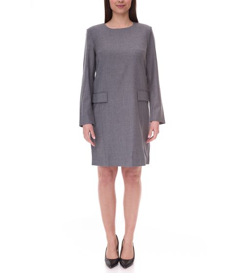 Women's sustainable dress with shoulder pads Business dress with wool content Mini dress 956968 Gray