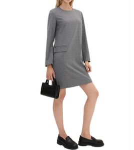 Abito sostenibile da donna con spalline Abito business con contenuto di lana Mini abito 956968 Grigio