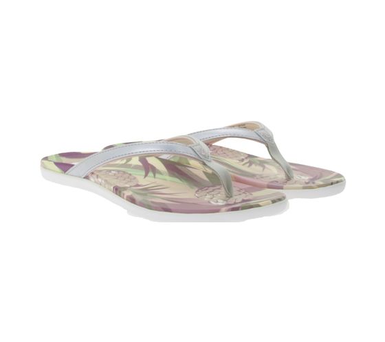 OluKai Ho'Opio Hau women's toe separator summer slippers with EVA midsole 20437-2KPZ silver/colorful