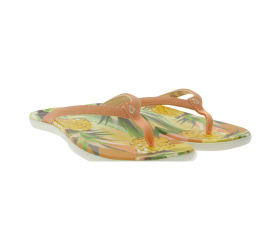 OluKai Ho'Opio Hau women's toe separator summer slippers with EVA midsole 20437-VLPZ coral/multicolored