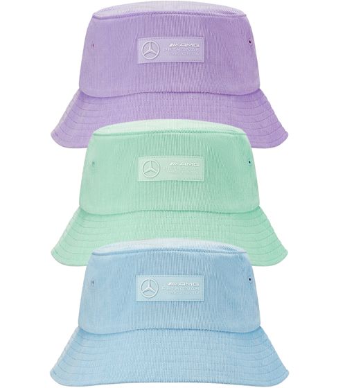 Mercedes-Benz AMG PETRONAS Retro Corduroy Bucket-Hat Sommer-Hut aus Cord Fischer-Hut Angler-Hut OneSize Pastell 701222358 in Violett, Grün oder Blau