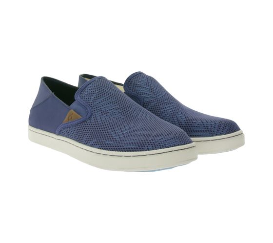 OluKai Pehuea Sneaker scarpe slip-on traspiranti da donna con plantare anatomico e vera pelle 20271-VIER Blu