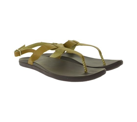 OluKai Ekekeu Damen Echtleder-Sandalette mit Zehentrenner Sommer-Schuhe 20408-FMSA Braun