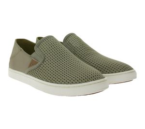 OluKai Pehuea Sneaker scarpe da donna traspiranti slip-on con plantare anatomico 20271-1010 cachi/grigio