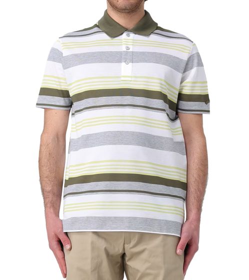 Polo homme PAUL & SHARK à rayures sur toute la surface en coton à manches courtes 24411295 164 Gris/Vert/Blanc