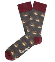 6 Paar Moustard Baumwoll-Socken mit tierischen, blumigen und Retro-Prints gemusterte lange Strümpfe Grau/Grün/Blau/Rosa/Gelb