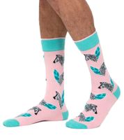6 Paar Moustard Baumwoll-Socken mit tierischen, blumigen und Retro-Prints gemusterte lange Strümpfe Grau/Grün/Blau/Rosa/Gelb