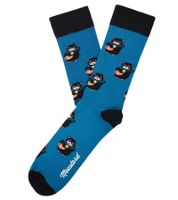 6 Paar Moustard Baumwoll-Socken mit tierischen, blumigen und Retro-Prints gemusterte lange Strümpfe Grau/Grün/Blau/Rosa/Gelb
