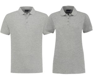 SANTINO Mathias polo in cotone biologico Polo con abbottonatura a 3 bottoni Camicia a maniche corte screziata 180 gr/m2 Grigio