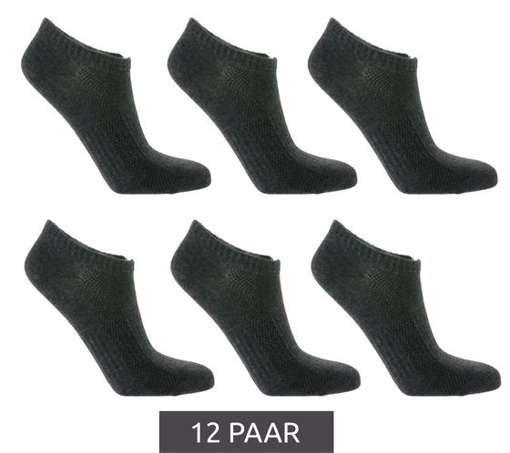 12 paires de chaussettes de sport TASTIQ, chaussettes unies en coton dans une boîte cadeau, chaussettes de sport, gris foncé