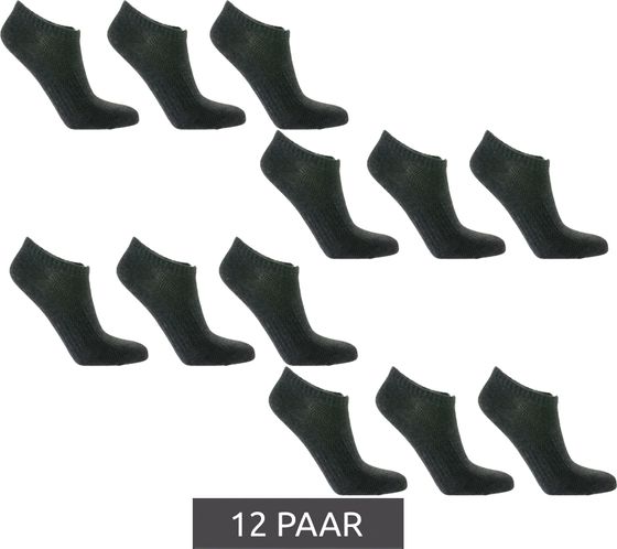 12 paires de chaussettes de sport TASTIQ, chaussettes unies en coton dans une boîte cadeau, chaussettes de sport, gris foncé