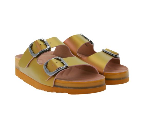 Sandalias de verano para mujer Scholl Vally con plantilla de espuma y diseño iridiscente F31414 1044 Rosa/Naranja metalizado