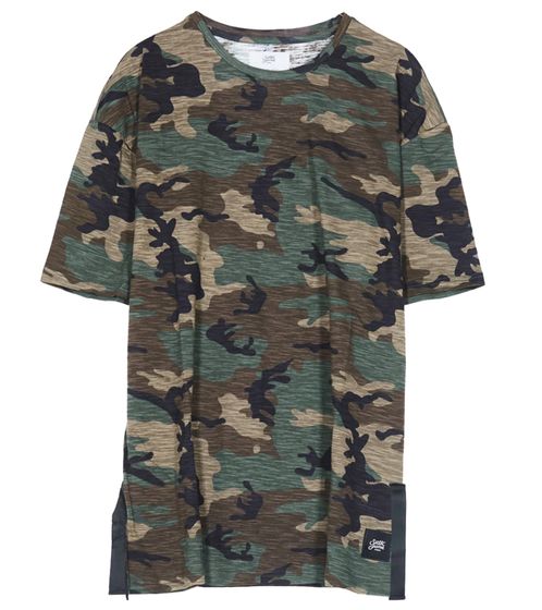 T-shirt da uomo Sixth June in cotone con look mimetico, a maniche corte, M3409CTS-CAMO verde