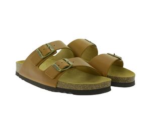 Sandales d'été en cuir véritable pour femmes Scholl Josephine avec semelle intérieure en liège F30813 1175 Marron