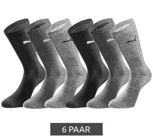 6 paia di calzini sportivi PUMA con imbottitura nella zona del piede, calzini da tennis, calzini traspiranti, elastico extra morbido 701224759 002 Nero/Antracite/Grigio screziato