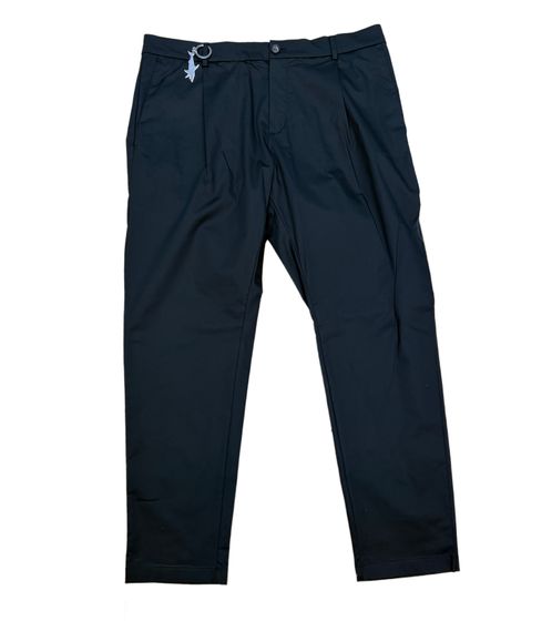 Pantalones chinos de corte regular y plisados ​​para hombre de PAUL & SHARK, pantalones de negocios 24414242 011, color negro