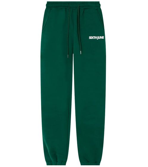 Sixth June men's sweat joggers with cotton content, everyday trousers, jogging trousers, homewear 22581 green