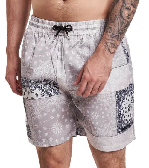 Sixth June Pantaloncini da bagno strutturati da uomo stile bandana Costume da bagno M23706PST Bianco/Beige