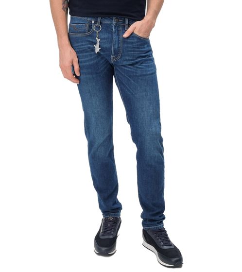 PAUL & SHARK Pantaloni Uomo Slim-Fit Jeans in Stile 5 Tasche Pantaloni per Tutti i Giorni 13314122 002 Blu