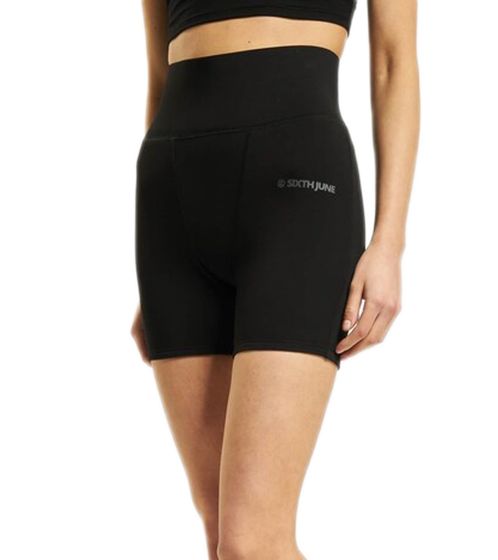 Sixth June Damen Sport-Shorts Leggings kurze Baumwoll-Hose Fitness-Shorts 32947 Schwarz