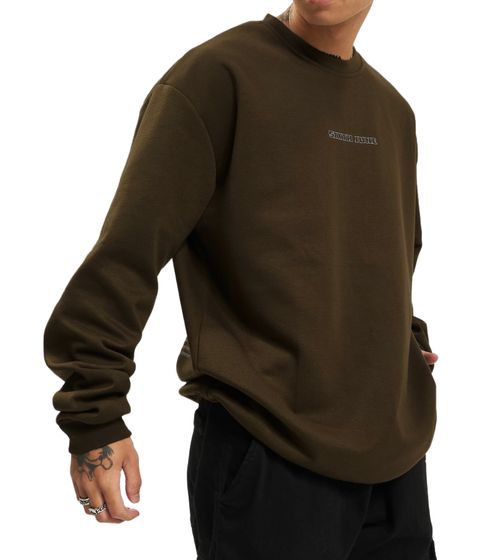 Sixth June Youth Culture Herren Rundhals-Pullover mit "Built the Future"-Rückenprint Sweater 23332 Khaki