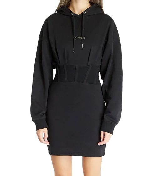 Vestido de mujer Sixth June, vestido tipo suéter, vestido de manga larga con capucha, vestido de sudadera W33940KDR negro