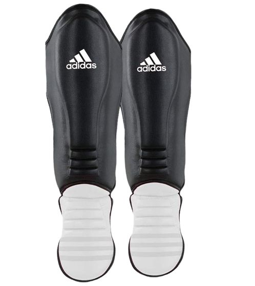 adidas Schienbeinschoner mit Spannschutz für Kickboxen, Karate, Taekwondo und MMA Kampfsport-Ausrüstung aus Baumwolle Sport-Zubehör ADIGSS011 Schwarz/Weiß