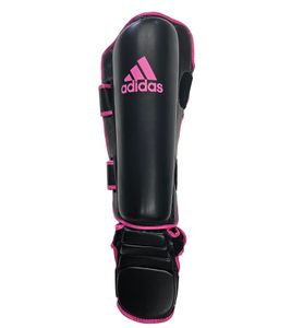 adidas shin guards with instep protection for kickboxing, karate, taekwondo and MMA martial arts equipment made of cotton sports accessories adiGSS012SMU Black/Pink