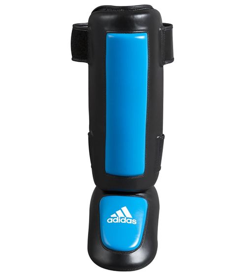 adidas shin guards with instep protection for kickboxing, karate, taekwondo and MMA martial arts equipment made of cotton sports accessories ADITSN01 Black/Blue