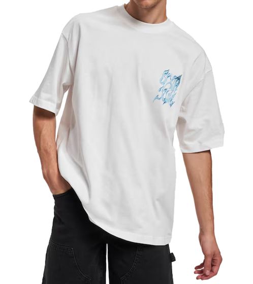 Sixth June T-shirt da uomo in cotone con logo cromato T-shirt a maniche corte 23639 Bianco/Blu