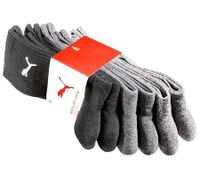 18 pairs of PUMA sports socks with padded foot area, tennis socks, breathable socks, extra soft waistband 701224759 002 Black/Anthracite/Gray mottled