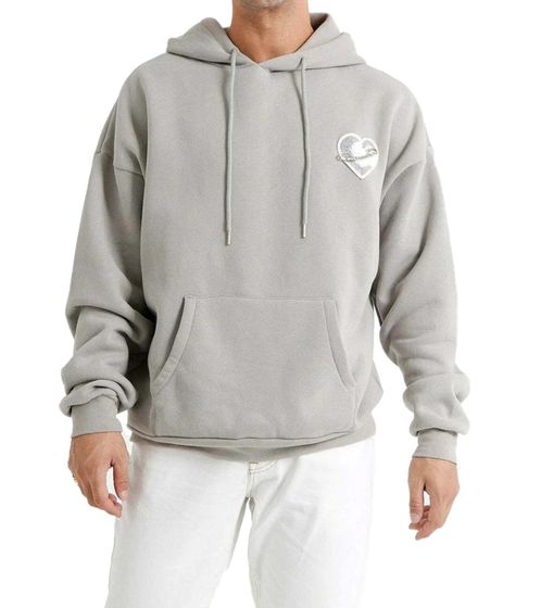 Sixth June men's hoodie with removable pin, casual pullover, hooded sweater 22647 gray