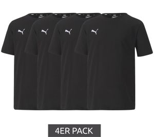 Lot de 4 T-shirts de sport décontractés pour enfants PUMA TeamGoal 23 pour garçons et filles T-shirt en coton avec logo brodé 656709 03 Noir