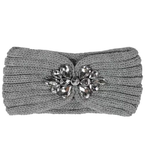 SOBRE TI Diadema de punto con piedras preciosas Accesorio para diadema de invierno AYO2423001 Gris