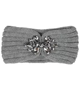 SOBRE TI Diadema de punto con piedras preciosas Accesorio para diadema de invierno AYO2423001 Gris