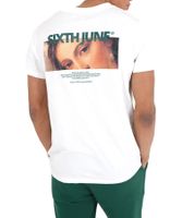 T-shirt imprimé pour homme Sixth June Eyes avec grand imprimé œil au dos Chemise en coton à col rond 22714 Blanc