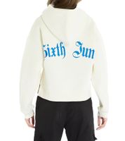 Sixth June Gothic Embroidery Damen Kapuzen-Pullover mit Baumwollanteil Sweat-Hoodie Langarm-Shirt W33630KSW Weiß/Blau