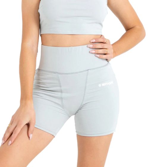 Sixth June Damen Sport-Shorts Leggings kurze Baumwoll-Hose Fitness-Shorts 32947 Grau