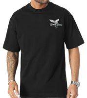 Sixth June T-shirt da uomo in cotone con grande stampa sul retro, manica corta, M23698ETS, nero