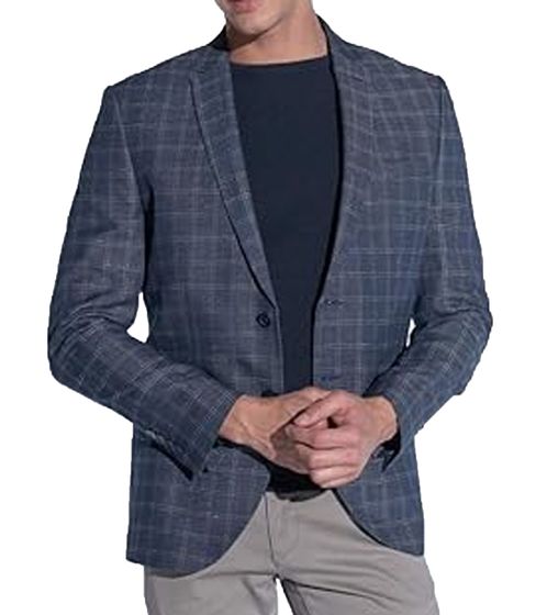 steffen klein giacca da uomo business elegante giacca a quadri moda business con giacca in lino 900629 blu