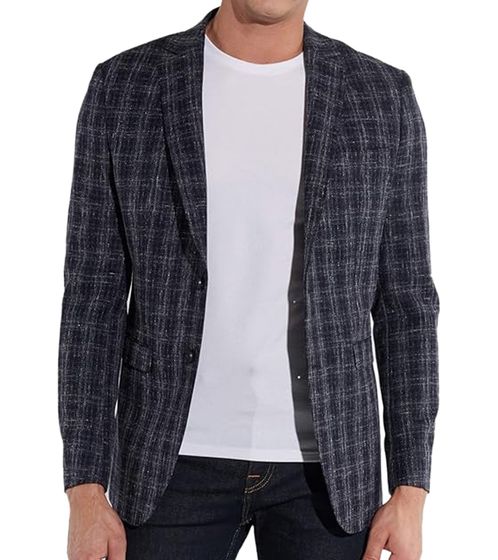 Chaqueta de negocios para hombre de Steffen Klein, chaqueta de cuadros de corte entallado con aspecto de lana, chaqueta de moda de negocios 901689 azul oscuro