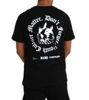 Sixth June Youth Culture Herren T-Shirt mit Flammen und Globus-Rückenprint Rundhals-Shirt Kurzarm-Shirt 23331 Schwarz