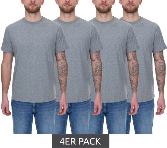 Pack de 4 camisetas PUMA para hombre, camisetas de algodón, camisetas de cuello redondo, camisetas básicas 683509 01 gris