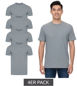 4er Pack PUMA Herren T-Shirts Baumwoll-Shirt Rundhals-Shirts Basic-Shirt 683509 01 Grau