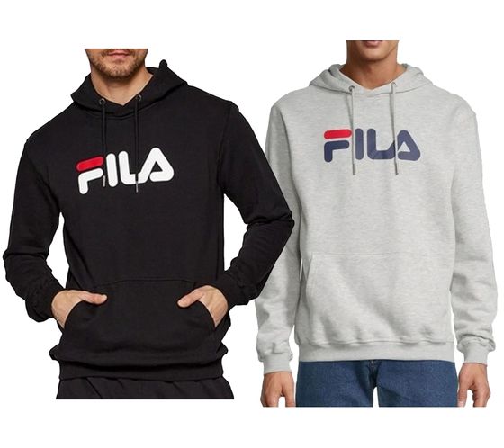 Sudadera con capucha FILA Barumini para hombre, jersey de algodón, color negro o gris, FAU0068