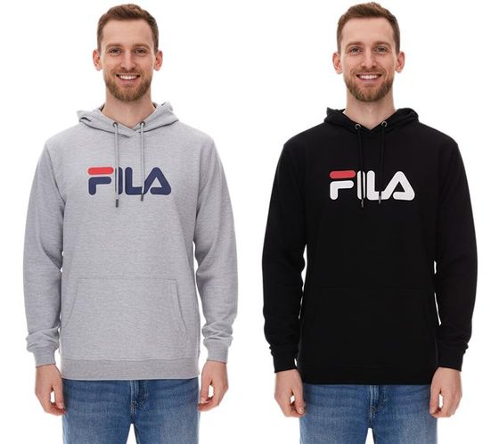 FILA Barumini Hoodie Herren Kapuzen-Pullover Pulli Sweater Baumwoll-Sweatshirt FAU0068 Schwarz oder Grau FILA Barumini Hoodie Herren Kapuzen-Pullover Pulli Sweater Baumwoll-Sweatshirt FAU0068 Schwarz oder Grau
