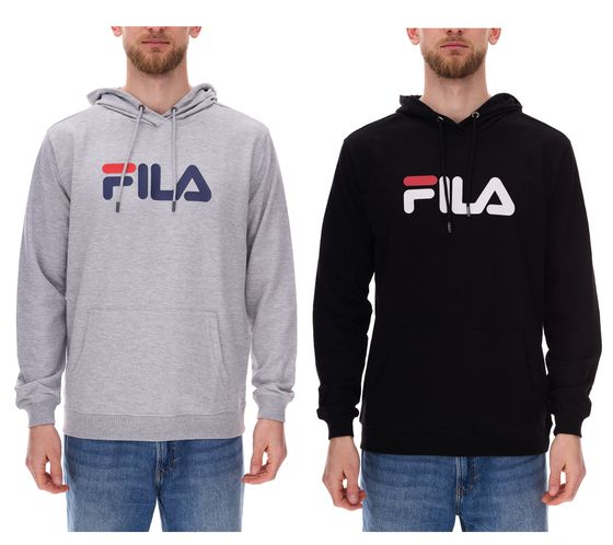 Felpa con cappuccio FILA Barumini da uomo, con cappuccio, pullover, felpa in cotone FAU0068, nero o grigio